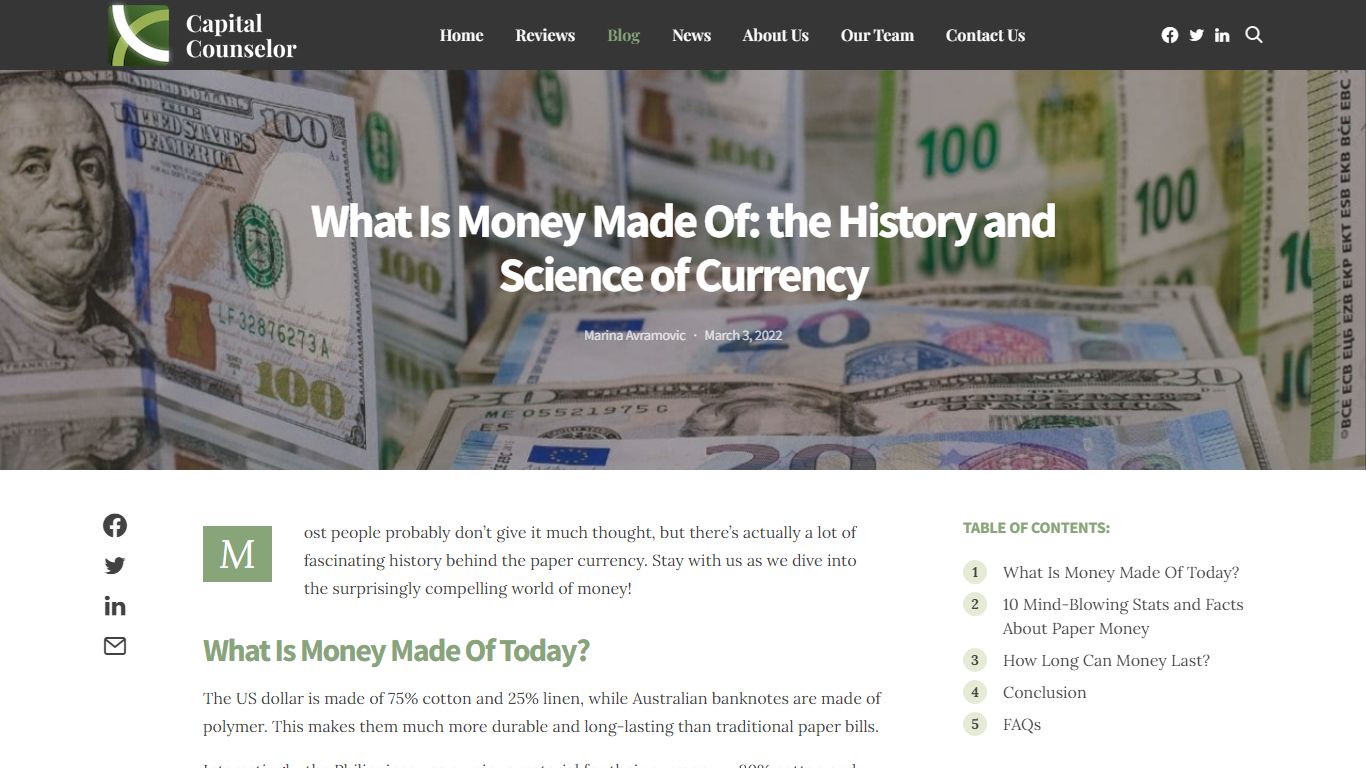 What Is Money Made Of: the History and Science of Currency