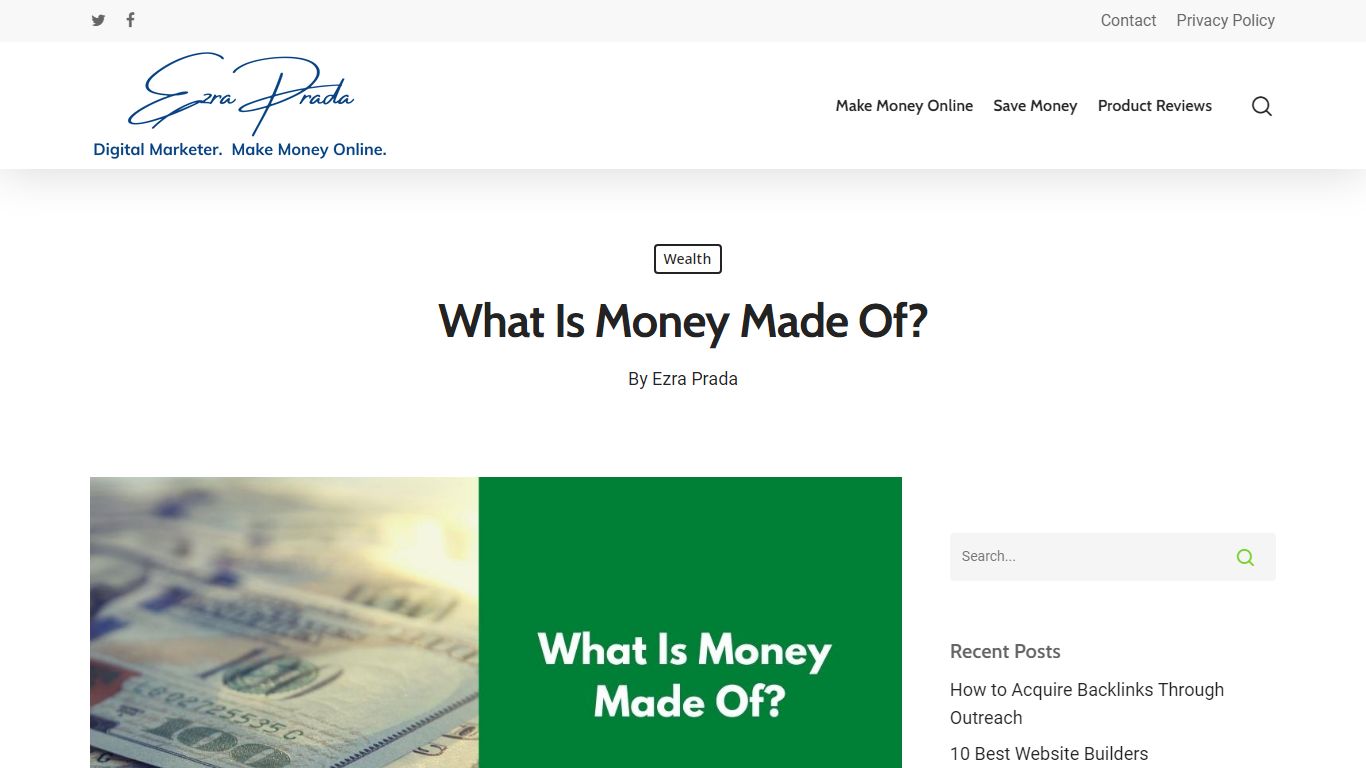What Is Money Made Of? - Ezra Prada